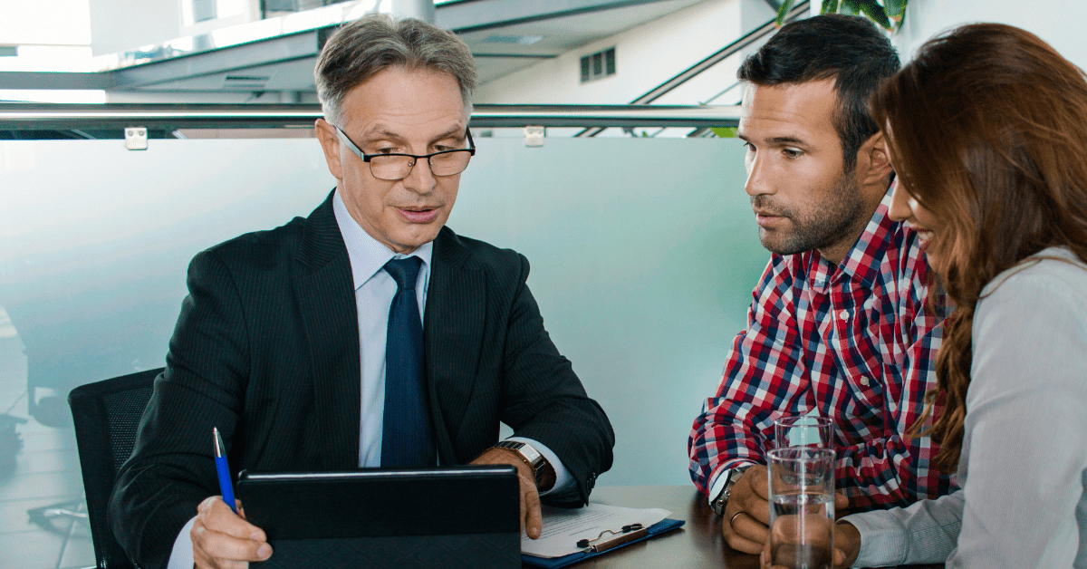 Accountant meeting clients