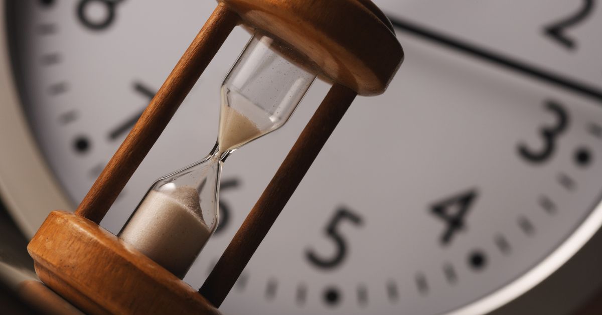 clock and hourglass