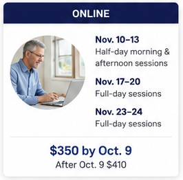 Online Fall Tax School dates and times.